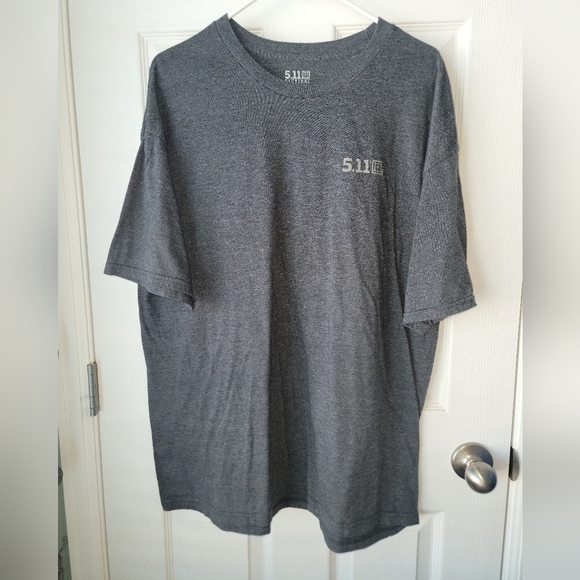 5.11 Tactical Mens Heather Black SZ2XL Short Sleeve Crew Neck W/back Hit - Picture 2 of 6